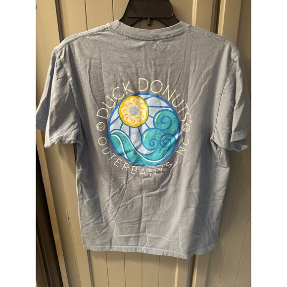 Duck Donuts Outer Banks‎ NC Blue Graphic T-Shirt Medium Short Sleeve Tee - Picture 2 of 4